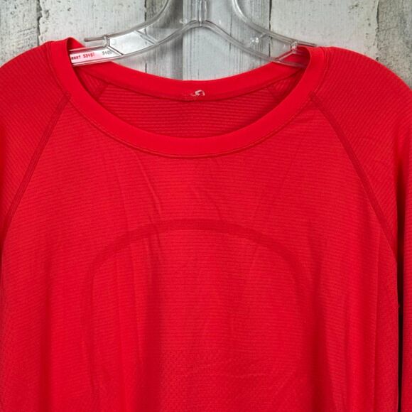 Lululemon bright red Swiftly Tech Long Sleeve top shirt size 12 - Picture 8 of 12